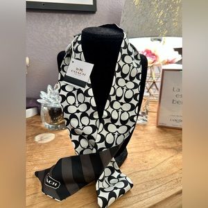 Coach silk skinny scarf or purse tie